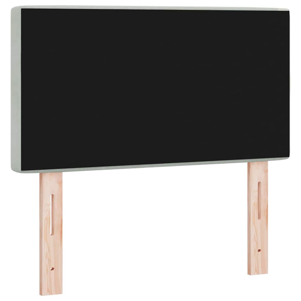 LED Headboard with LED Strip Lights Light grey 80 cm Velvet